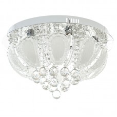 Пеещ кристален полилей 6X40W Е14 + LED RVB + mp3  ХРОМ